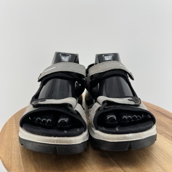 ECCO Sandal‎ Offroad Yucatan Slingback Beige Gray Leather Woman's 41 US 10-10.5 - Picture 2 of 15